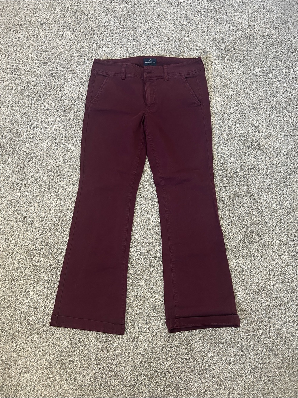 Burgundy Flared Women's Pants